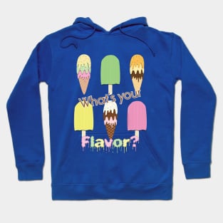 What's Your Flavor? Cute Ice Cream Cones & Popsicle Ice Block Sticks on Yellow Hoodie